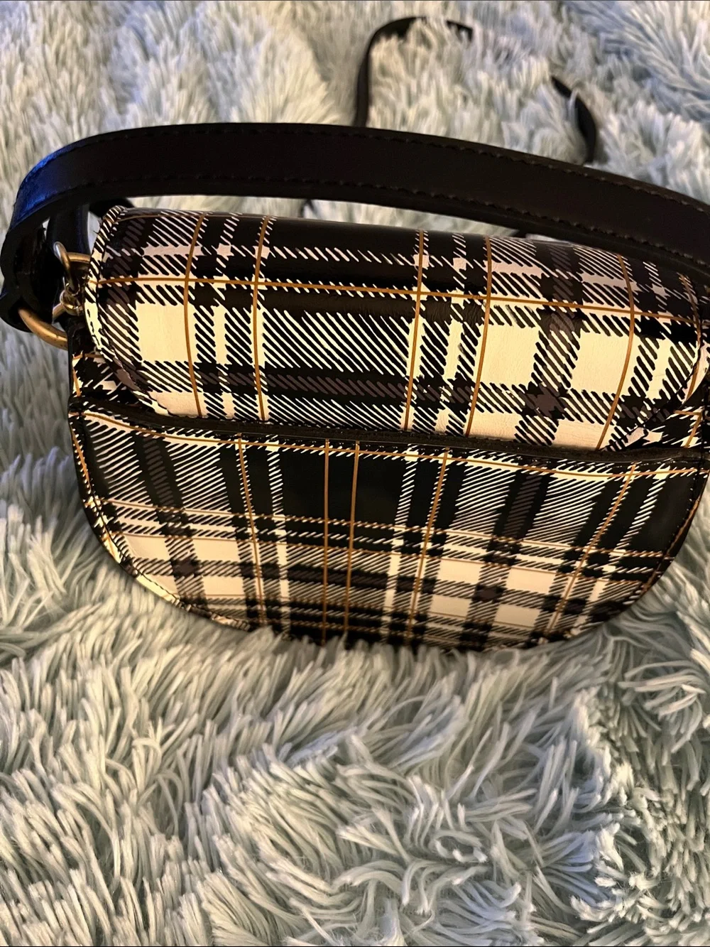 PATRICIA NASH ANNFIELD Plaid Leather Crossbody Bag NEW